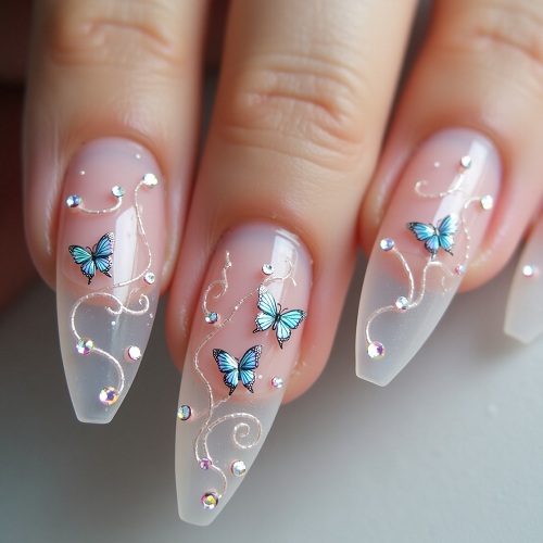 Holographic Fairy Wings Nails